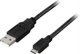USB 2.0 kabel Deltaco till Micro B 2m