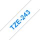 Märktape Brother P-Touch TZe243 18mm blå på vit