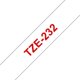 Märktape Brother P-Touch TZe232 12mm röd på vit