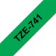 Märktape Brother P-Touch TZe741 18mm svart på grön