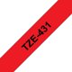 Märktape Brother P-Touch TZe431 12mm svart på röd