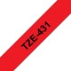 Märktape Brother P-Touch TZe431 12mm svart på röd