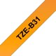 Märktape Brother P-Touch TZe-B31 12mm svart på neonorange