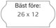 Metoetikett Bäst Före 26x12mm vit