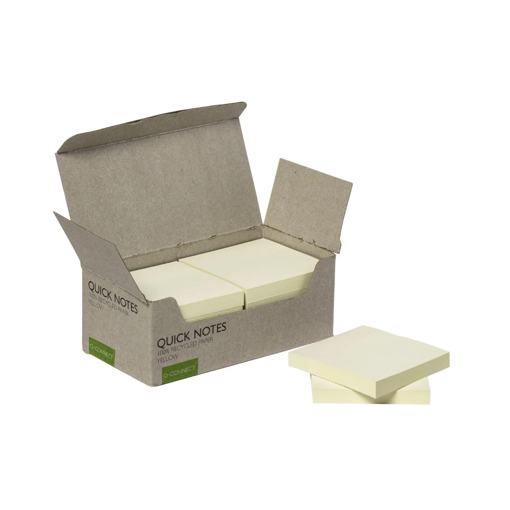 Notisblock Recycled 76x76mm gul - Wulff Supplies