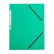 Gummibandsmapp 3 klaff A4 grön
