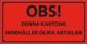 Etikett Olika Artiklar 50x100mm